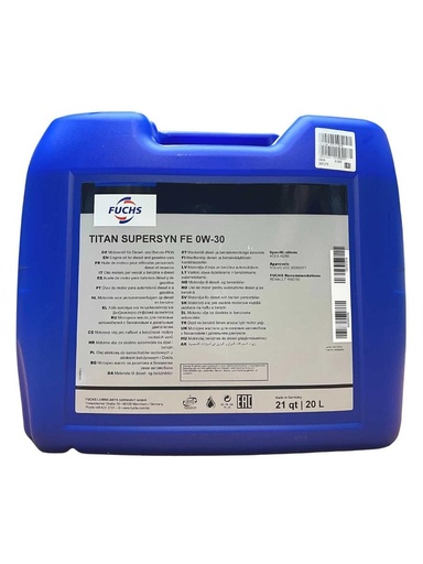 [602833013] FUCHS TITAN SUPERSYN FE 0W-30 Can 20L