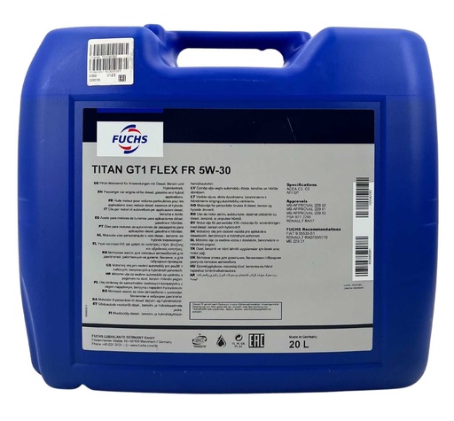[602095381] FUCHS TITAN GT1 FLEX FR 5W-30 Can 20L