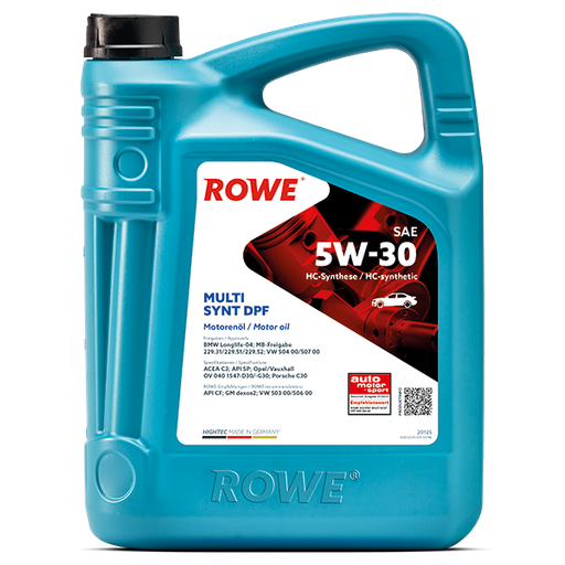 [20125-0050-99] ROWE HIGHTEC MULTI SYNT DPF SAE 5W-30 5L (Uit doos van 4)